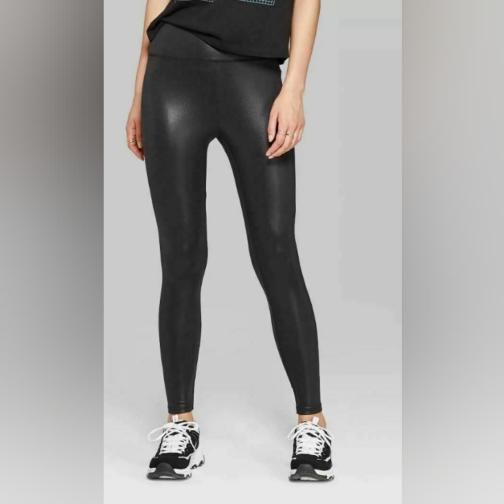 Wild Fable Black Faux Leather Pant Lg